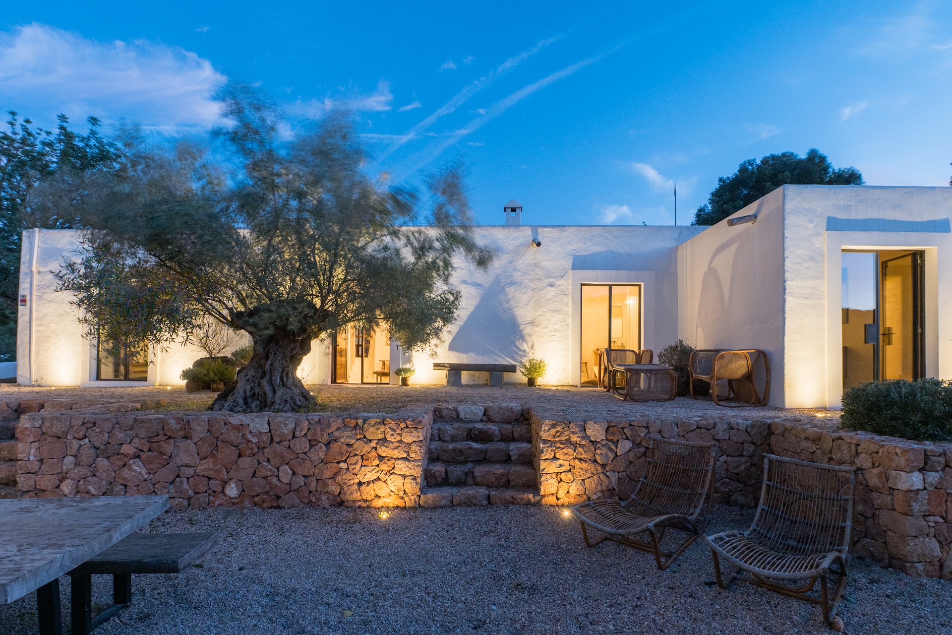 Resa estates ibiza villa Reno finca renovated te koop sale ext night.jpg
